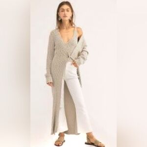 Free People Places To Go Maxi Cardigan and Tank Top Set